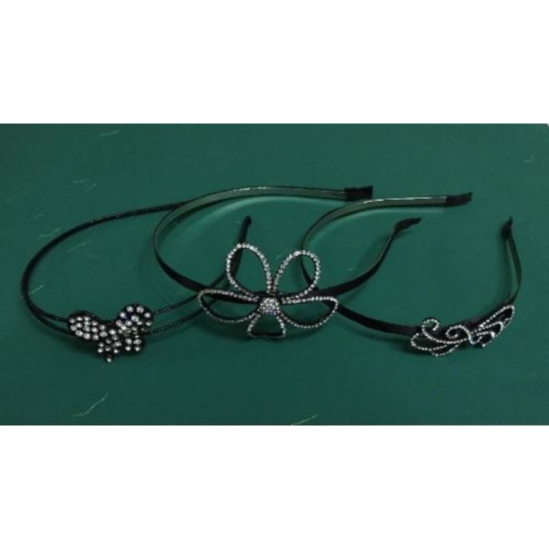 Lot de 3 serres-têtes noires