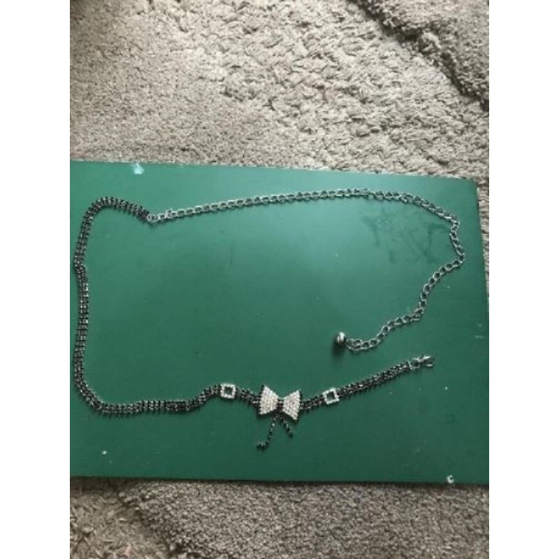 Ceinture chaîne fantaisie strass - noeud