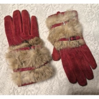 Gants cuir et fourrure T.L 