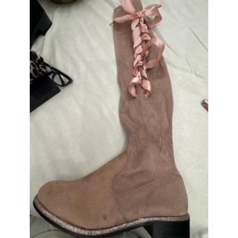 Cuissarde en nubuck rose poudré pointure 36