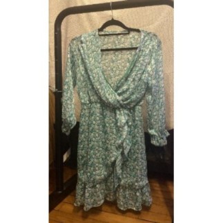 T.S- Robe verte motifs
