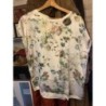 S/M haut femme satiné fleuri