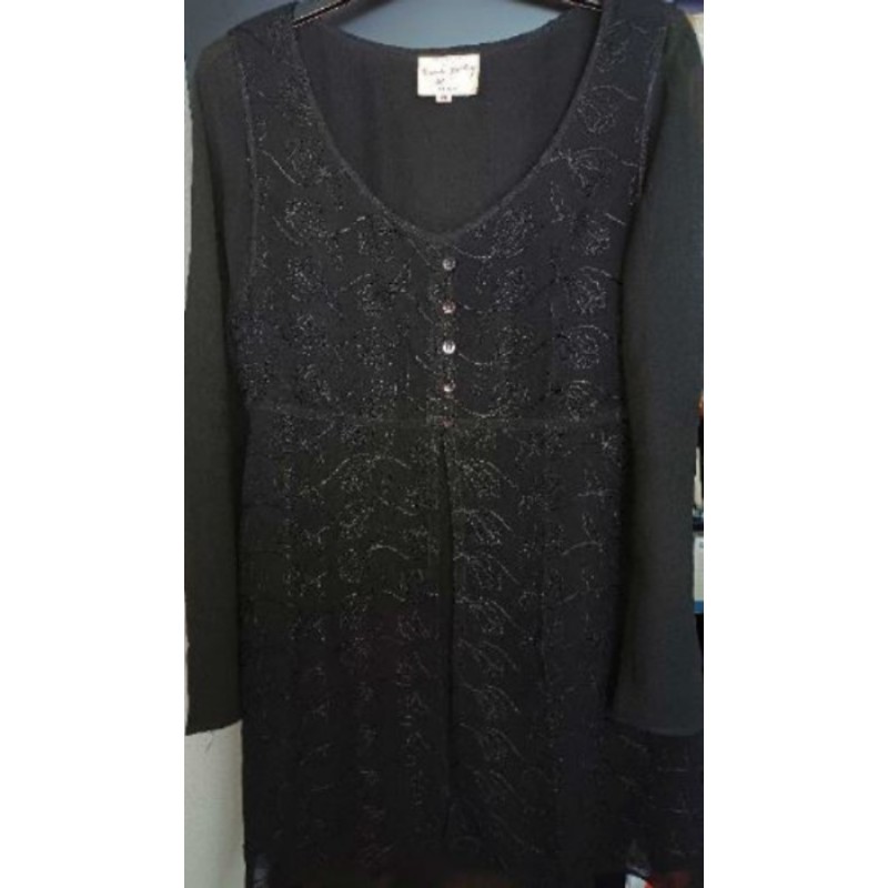 Robe crêpe RENE DERHY taille M brodée