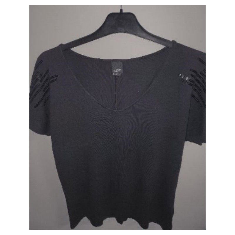 Tee shirt MC paillettes noir ESPRIT taille L