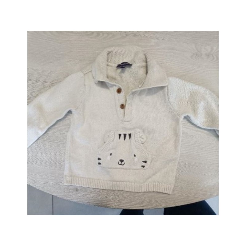 PULL BEIGE SERGENT MAJOR 9 MOIS 