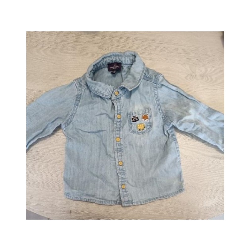 CHEMISE BLEUE SERGENT MAJOR 9 MOIS 