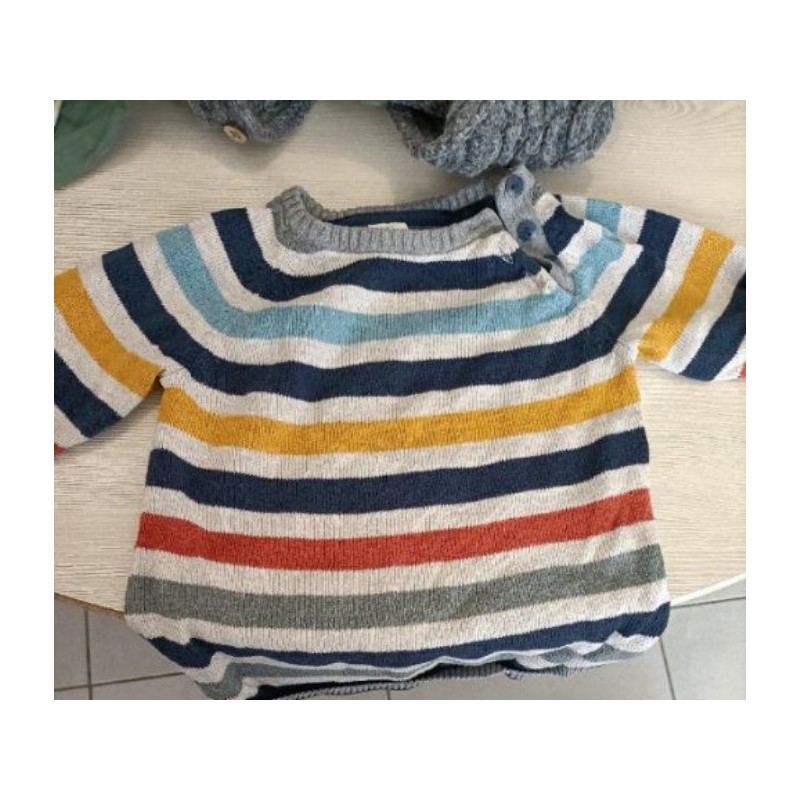 PULL RAYE MULTICOLORE 12 18 MOIS