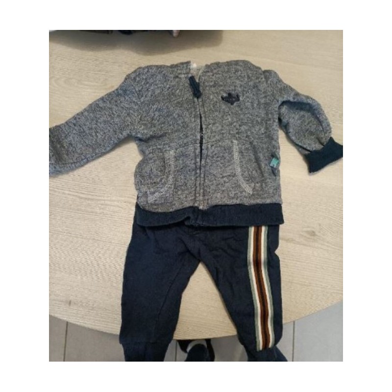 ENSEMBLE VESTE ET JOGGING BLEU 6 MOIS 