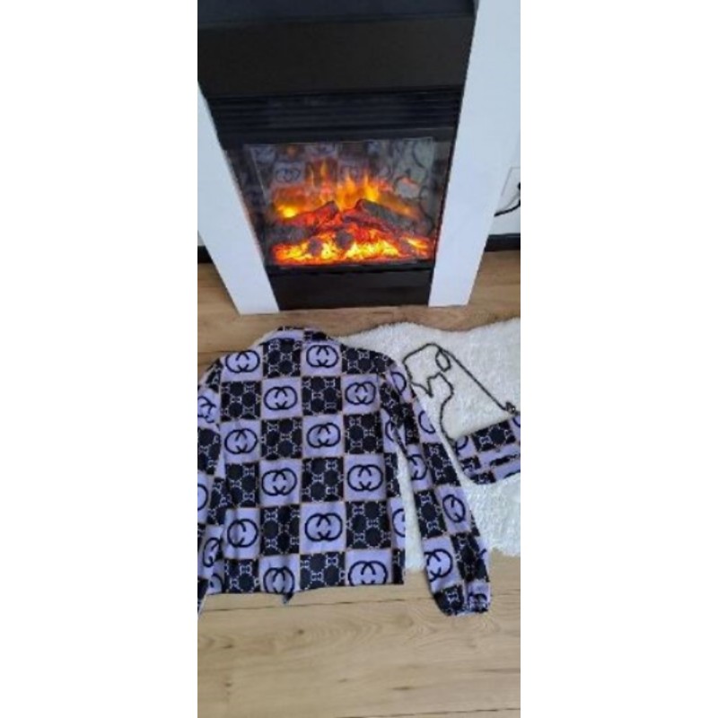 Ensemble chemisier violet + sac assortie M