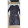 Robe noire strass dos nu voile S