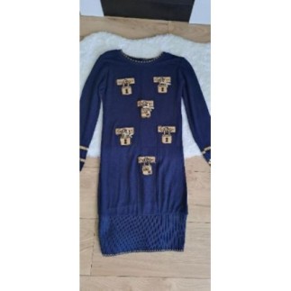 Robe laine bleu marine...