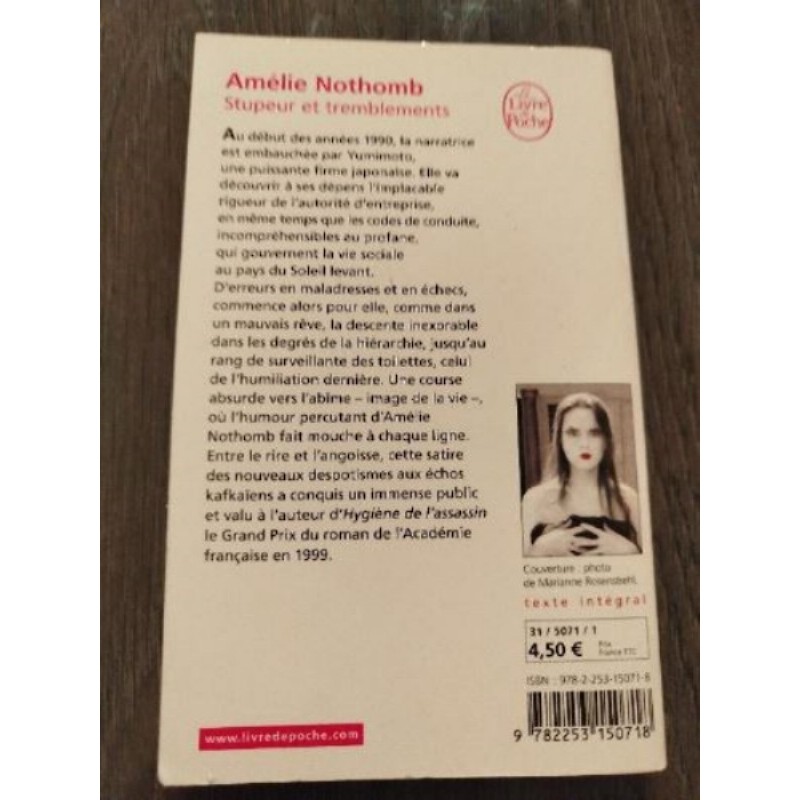 Livre - Amélie Nothomb - Stupeur et tremblements 
