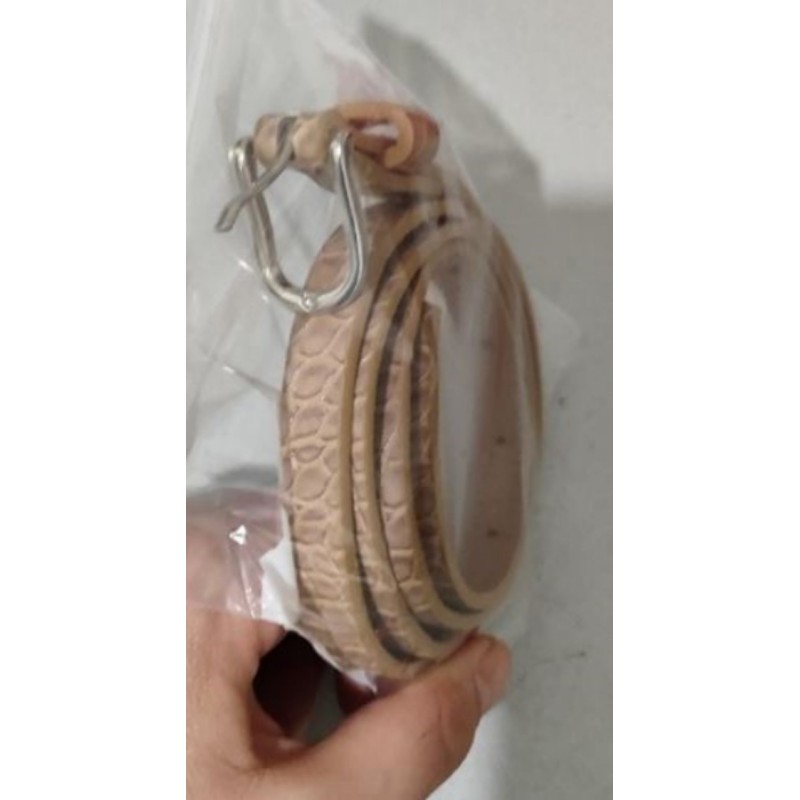 Ceinture imitation serpent beige rosé 