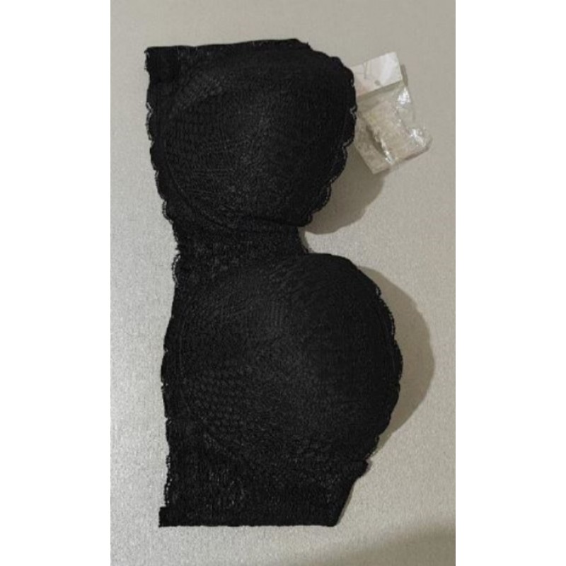 NEUF - Soutien-gorge noir (bustier+bretelles) - T. 95 C (taille grand)