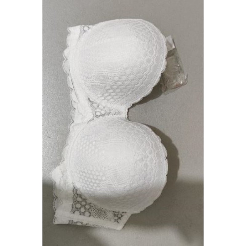 NEUF - Soutien-gorge blanc (bustier+bretelles) - T. 95 C (taille grand)