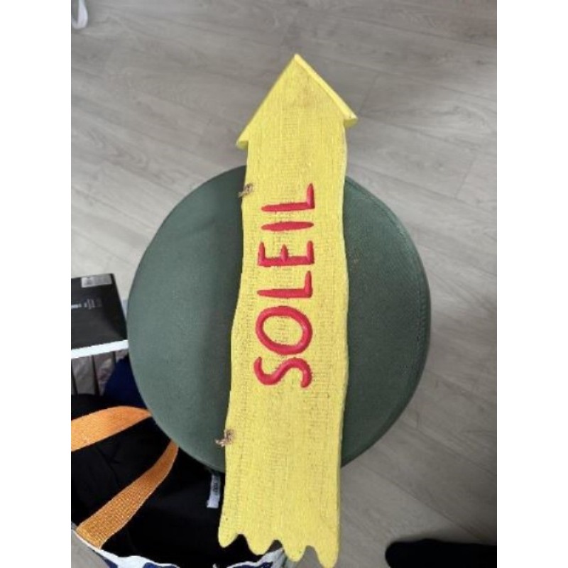 Panneau deco « SOLEIL » jaune 