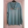 Pull cashemire à capuche bleu ciel taille L