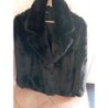 MANTEAU NOIR FEMME FAUSSE FOURRURE / T44 