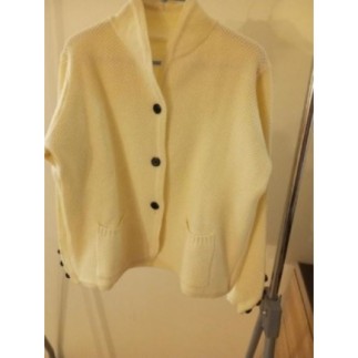 Veste laine fantaisie écru...