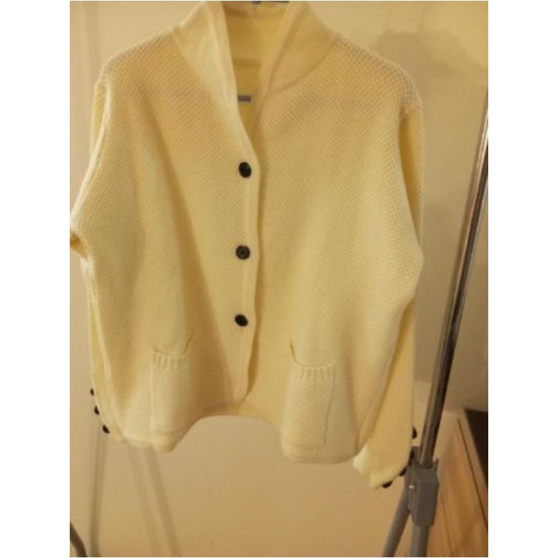 Veste laine fantaisie écru t.40 neuve vendue 40,00