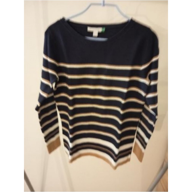 Pul rayé marine/camel taille 40 coton "Esprit" Vendu Neuf 50,00 