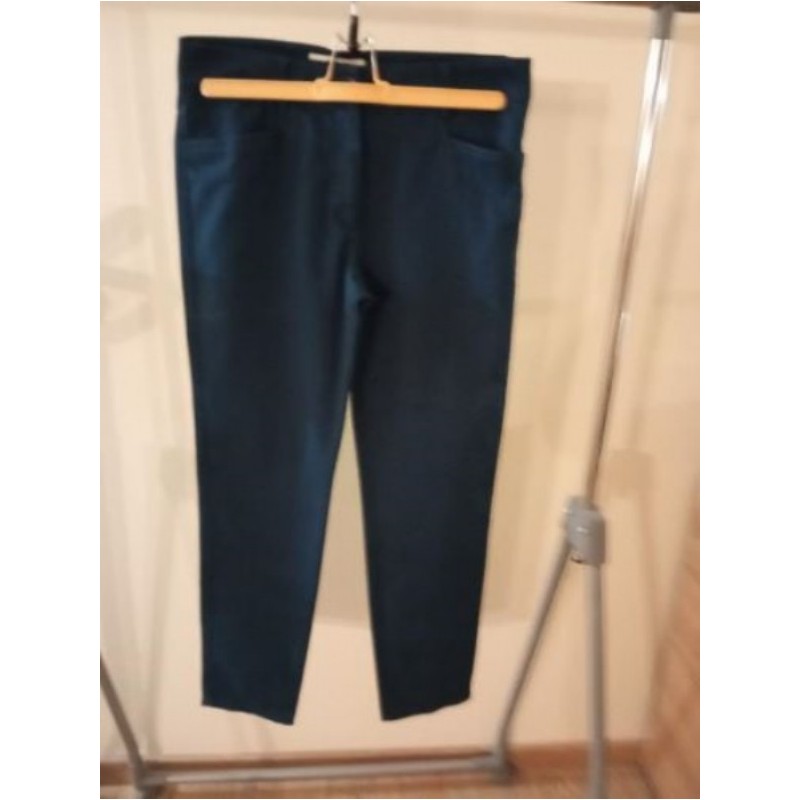 Pantalon 3/4 Bleu Pétrole "Un Jour Ailleurs" taille 40  98% coton peu porté P.d'Achat 120,00€