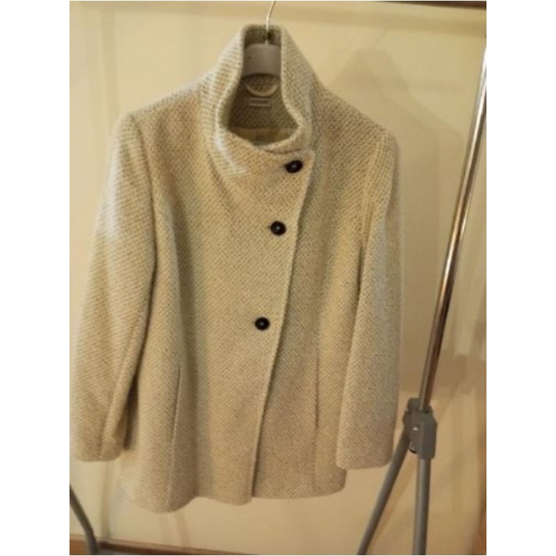 Manteau tissus fantaisie écru/gris " Damart" taille 42 Neuf 22%laine P.d'Achat 125€ "