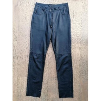 Pantalon cuir agneau noir,...