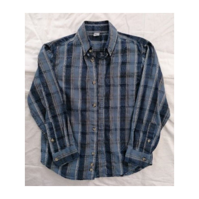 Chemise garçon, carreaux bleu, Marque CYRILLUS, Taille 8 ans/126