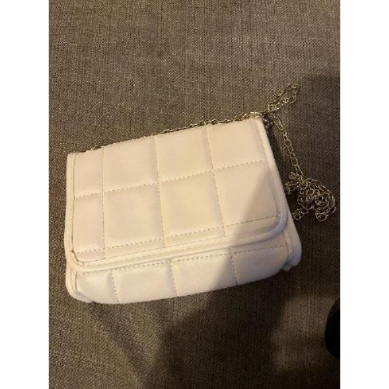 Sac à main blanc crème matelassé 