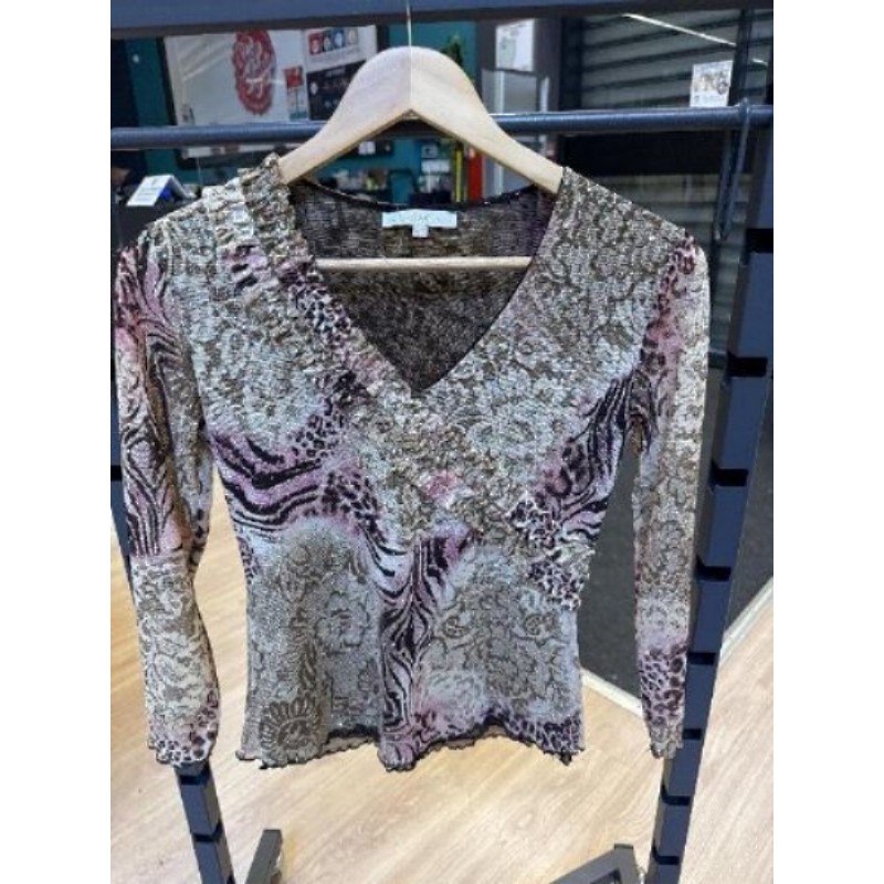 Haut fleurs rose et doré, un jour ailleurs, taille 36/38