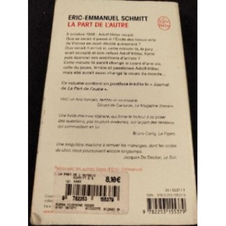 Livre Éric-Emmanuel Schmitt - la part de l'autre