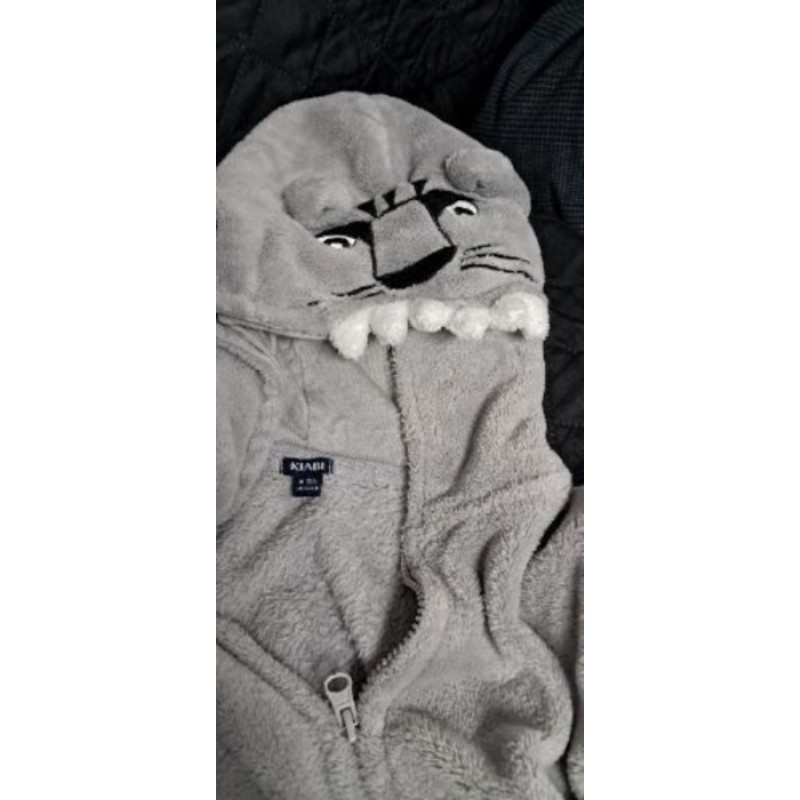 Giletgris capuche tête tigre kiabi 10/12ans