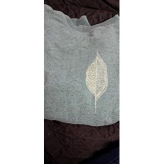 Sweat vert motif plume S