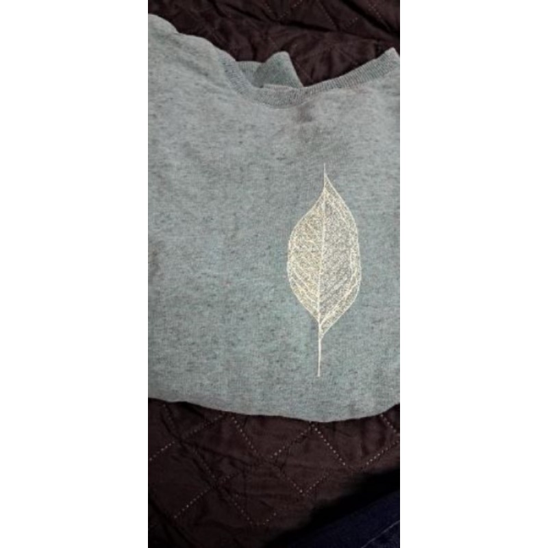 Sweat vert motif plume S