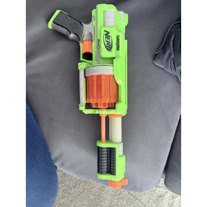 NERF - Grand Pistolet Dart Tag Orange Et Vert + 5 Munitions