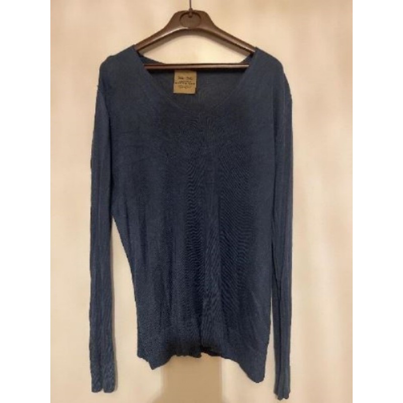 Pull fin femme bleu