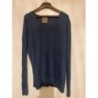 Pull fin femme bleu