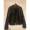 Veste courte femme similicuir noir Nina Kalio T44
