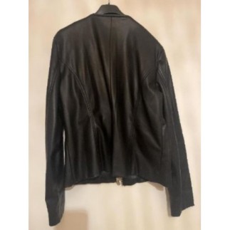 Veste courte femme similicuir noir Nina Kalio T44