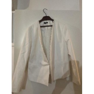 Ensemble femme veste courte et pantalon pince blanc Nina Kalio T44