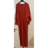 Robe femme longue manche longue et poche rouge Misstoura 