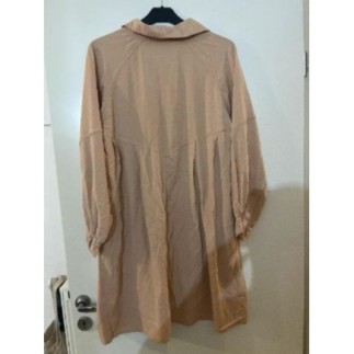 Chemise robe femme manche longue rose pâle 