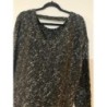 Robe Pull femme noir/blanc long dos col V taille M