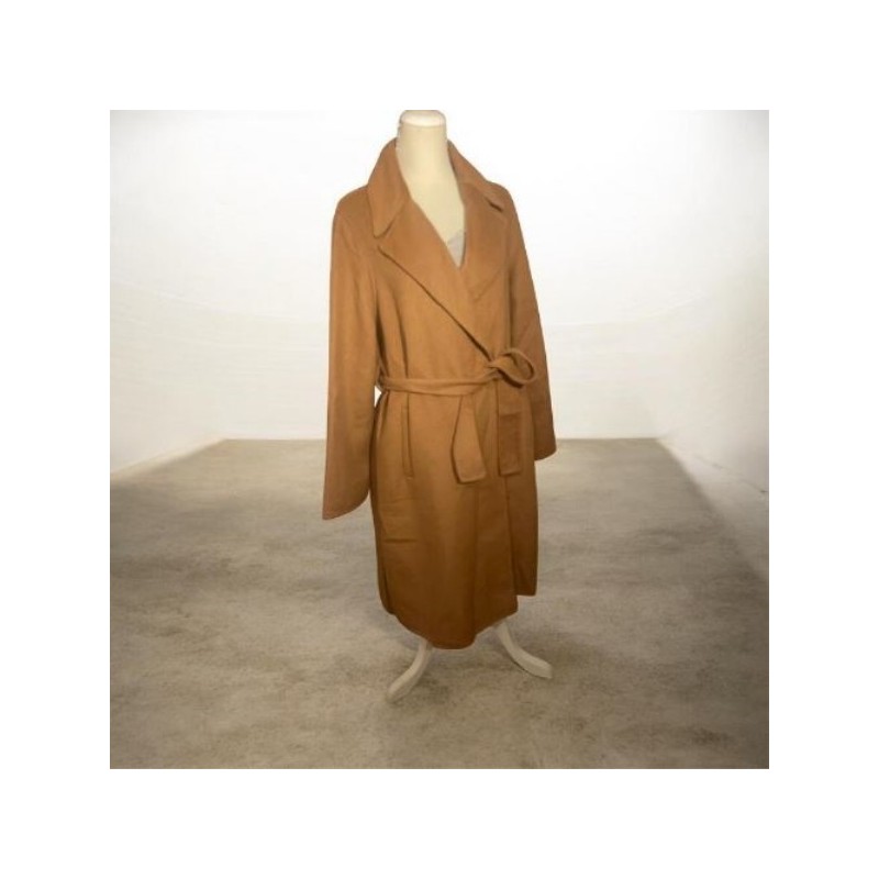 ZARA Taille M / Manteau long beige avec ceinture - Tissus MANTECO