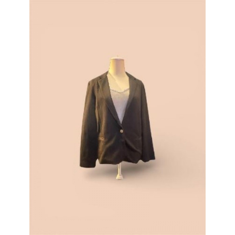 Vintage Love Taille 2 (M) / Veste noire fine rayures blanches