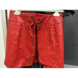 Jupe Mango cuir rouge T36