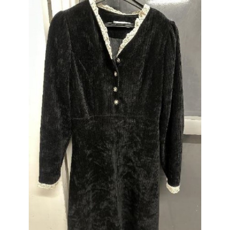 Robe manche longue en velour TM