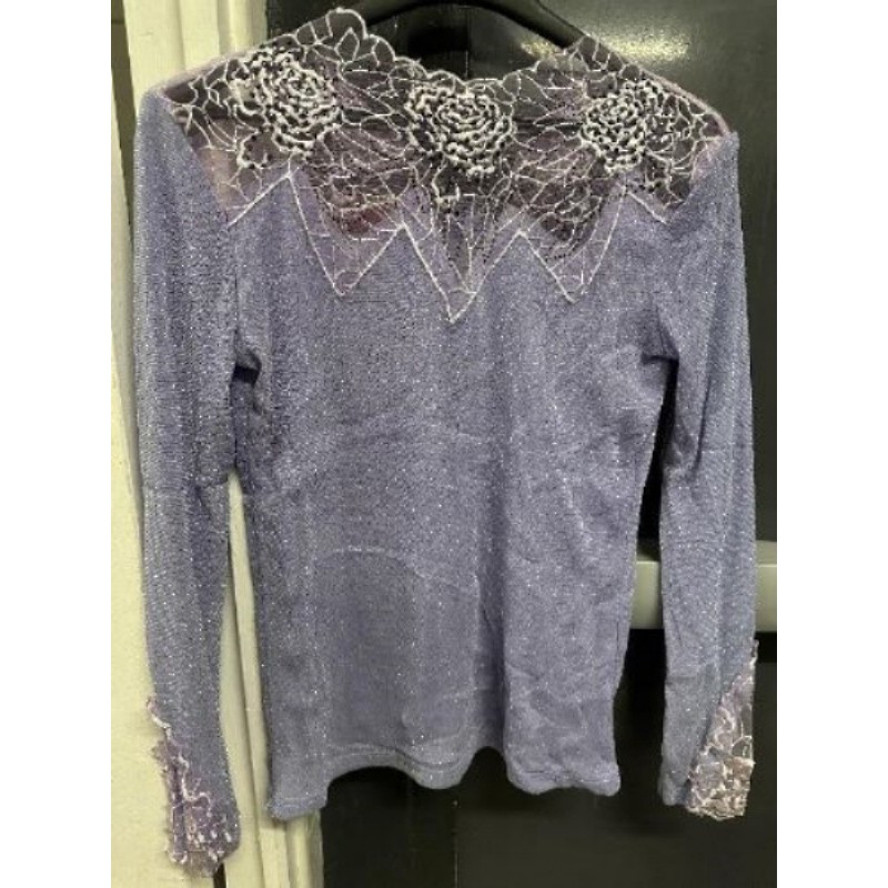 Pull léger femme violet TL