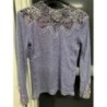 Pull léger femme violet TL